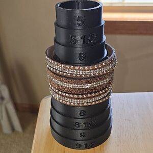 Brown and Silver Tone Size 8 Or 7 Wrist Fashion Bling Snap Bracelet